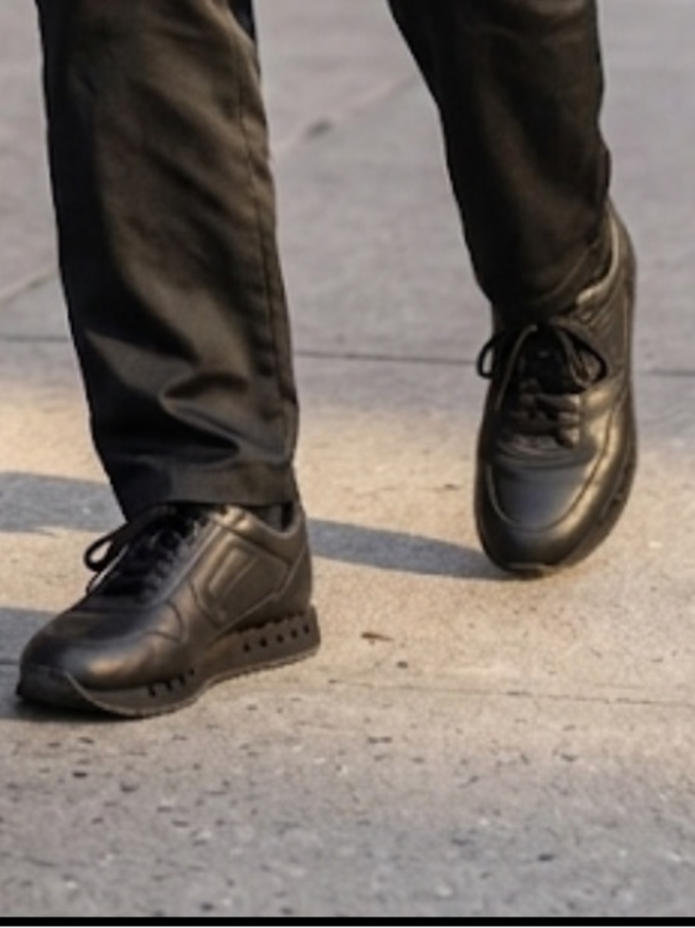 SAS Black Leather Lace-Up Sneakers